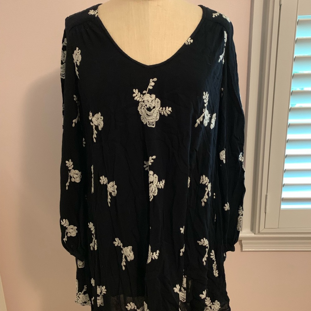 Free People Embroidered Mini Dress